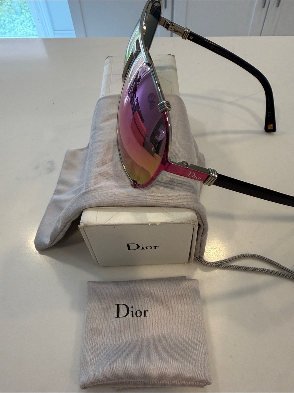 Dior Purple Mirrored Aviator Sunglasses - Picture 3 of 3